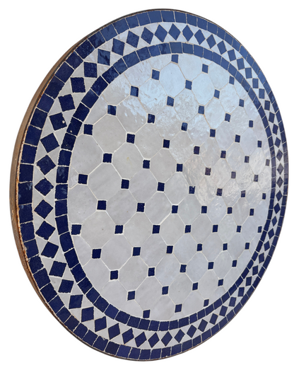 24" Multi Bleu Zellige Mosaic Table Top