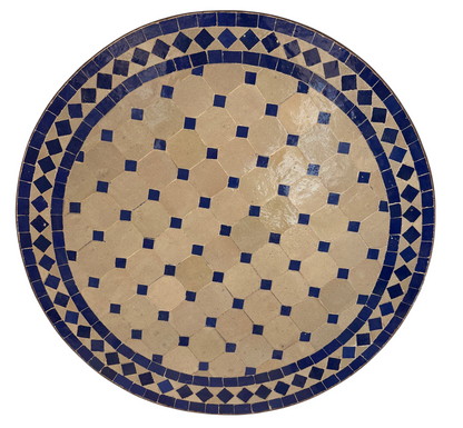 24" Multi Bleu Zellige Mosaic Table Top