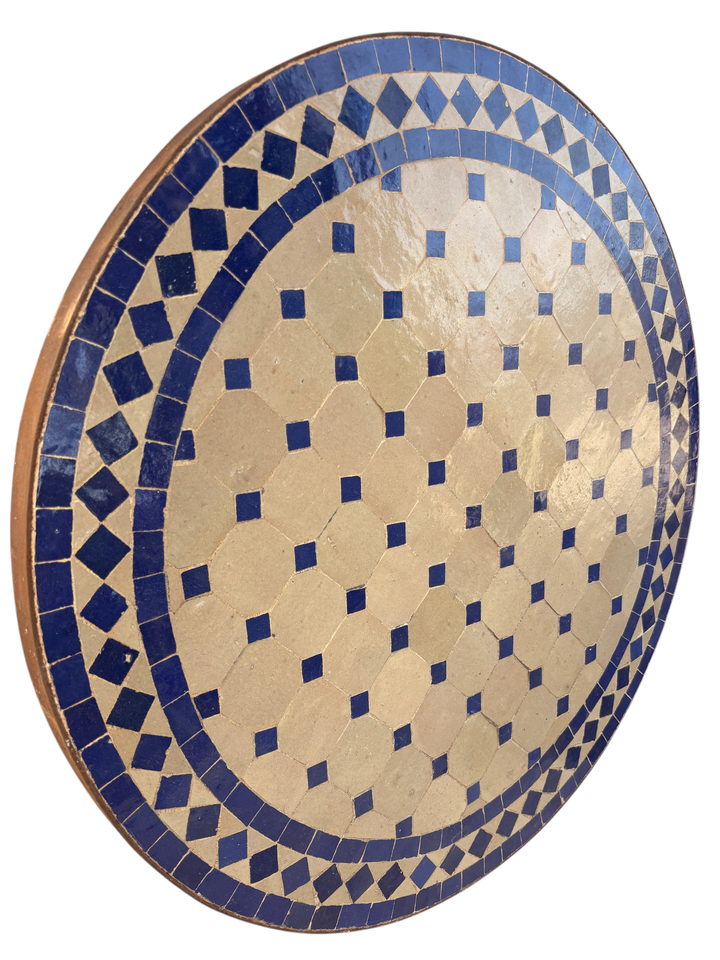 24" Multi Bleu Zellige Mosaic Table Top