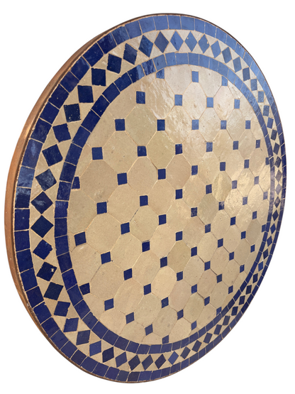 24" Multi Bleu Zellige Mosaic Table Top