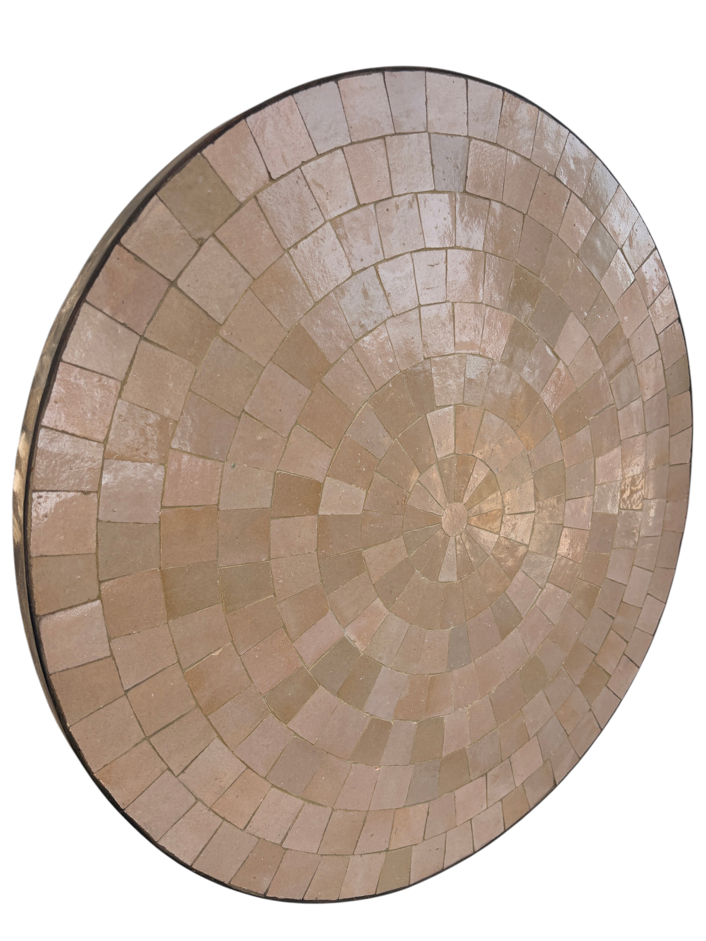 24" Beige Zellige Mosaic Table Top