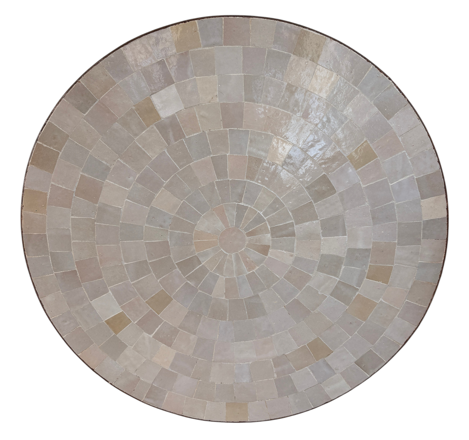 24" Light Beige Zellige Mosaic Table Top
