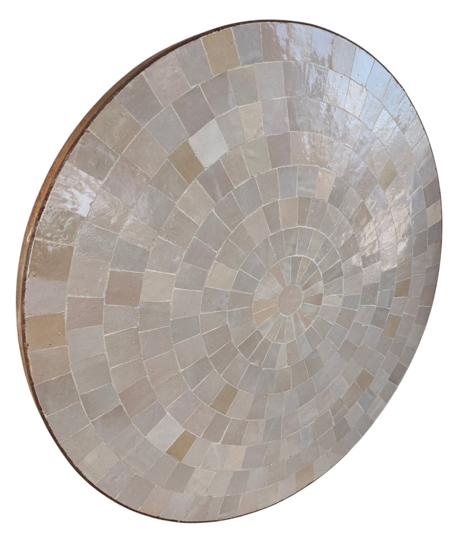 24" Light Beige Zellige Mosaic Table Top