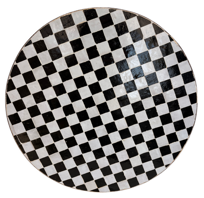 24" Multi Noir Zellige Mosaic Table Top