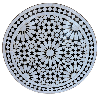 24" Multi Noir Zellige Mosaic Table Top
