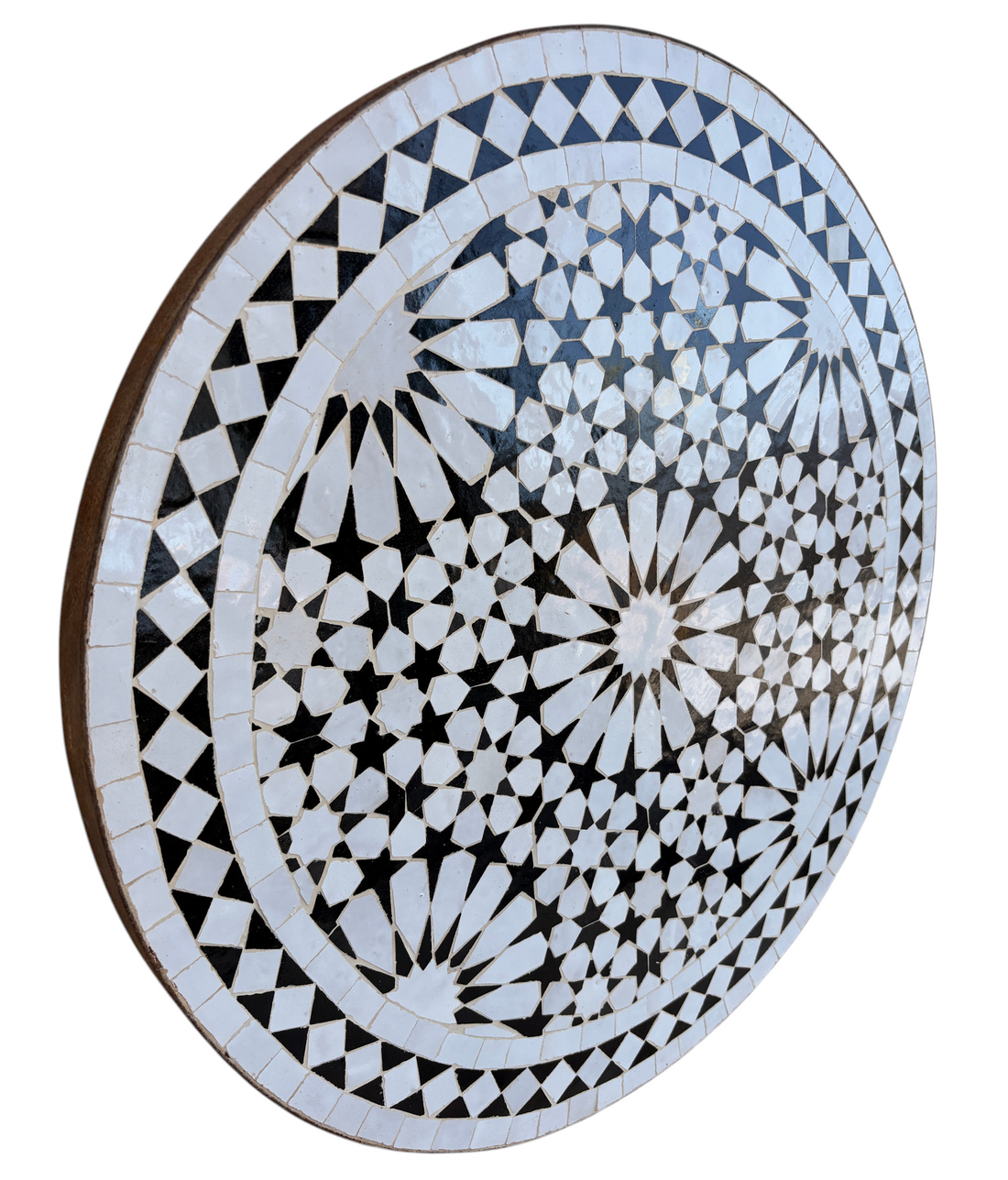 24" Multi Noir Zellige Mosaic Table Top