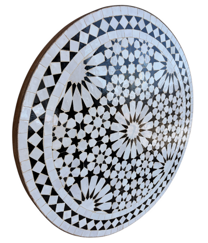 24" Multi Noir Zellige Mosaic Table Top
