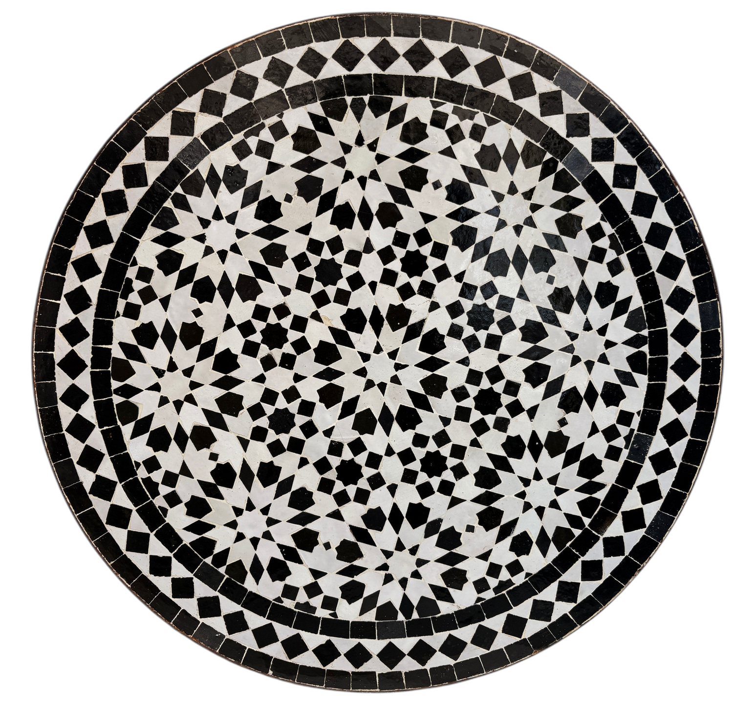 24" Multi Noir Zellige Mosaic Table Top