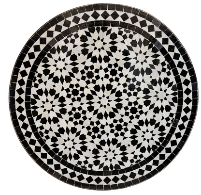 24" Multi Noir Zellige Mosaic Table Top