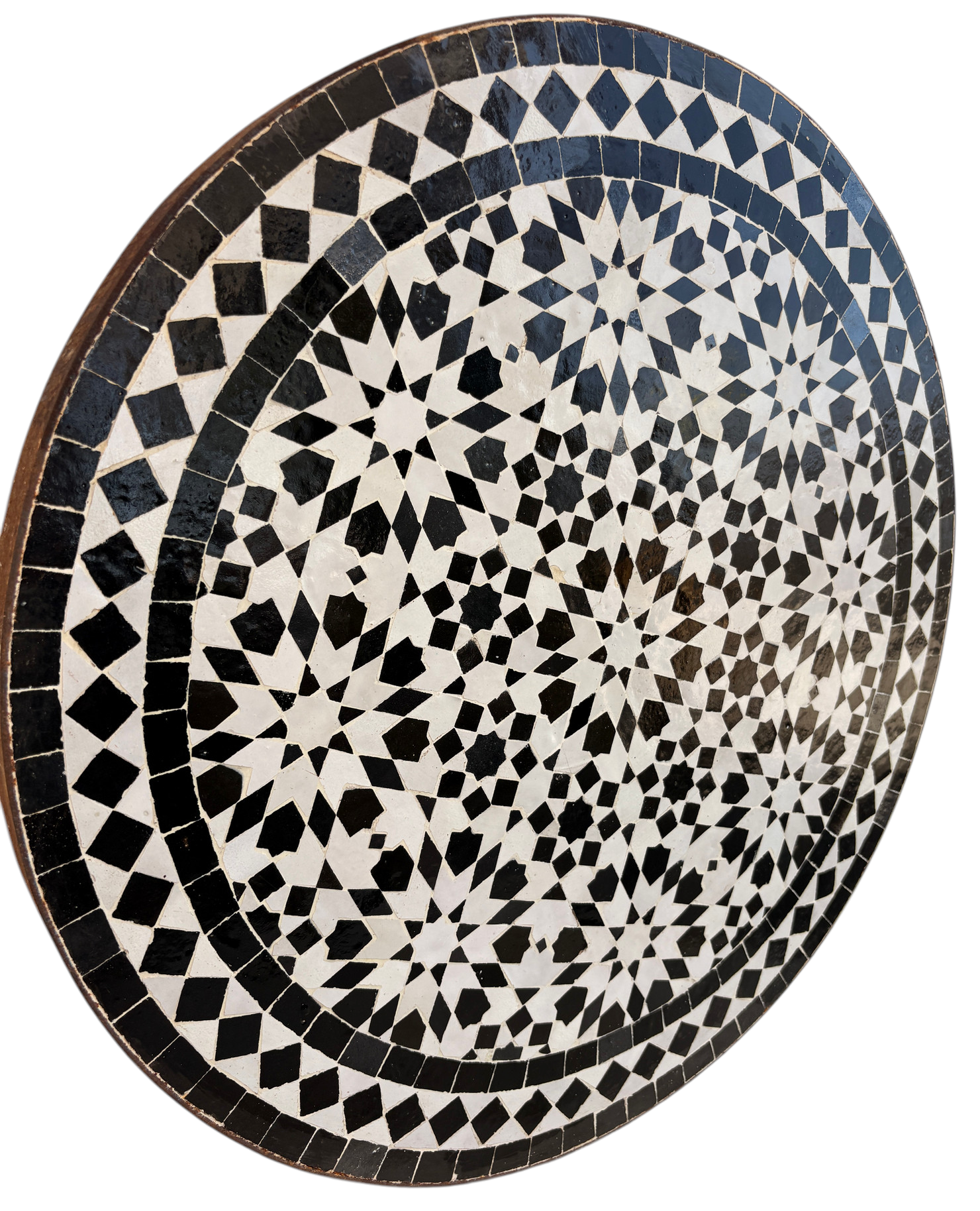 24" Multi Noir Zellige Mosaic Table Top