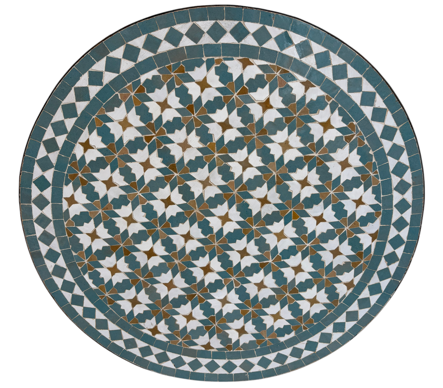 24" Multi Chambray Zellige Mosaic Table Top