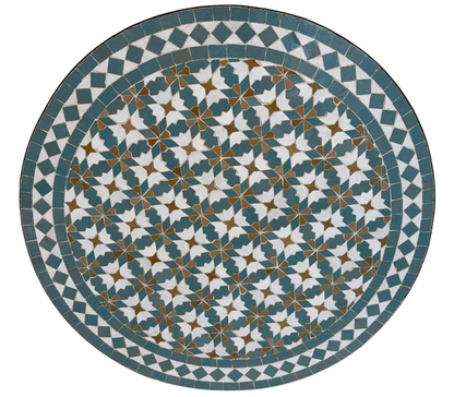 24" Multi Chambray Zellige Mosaic Table Top