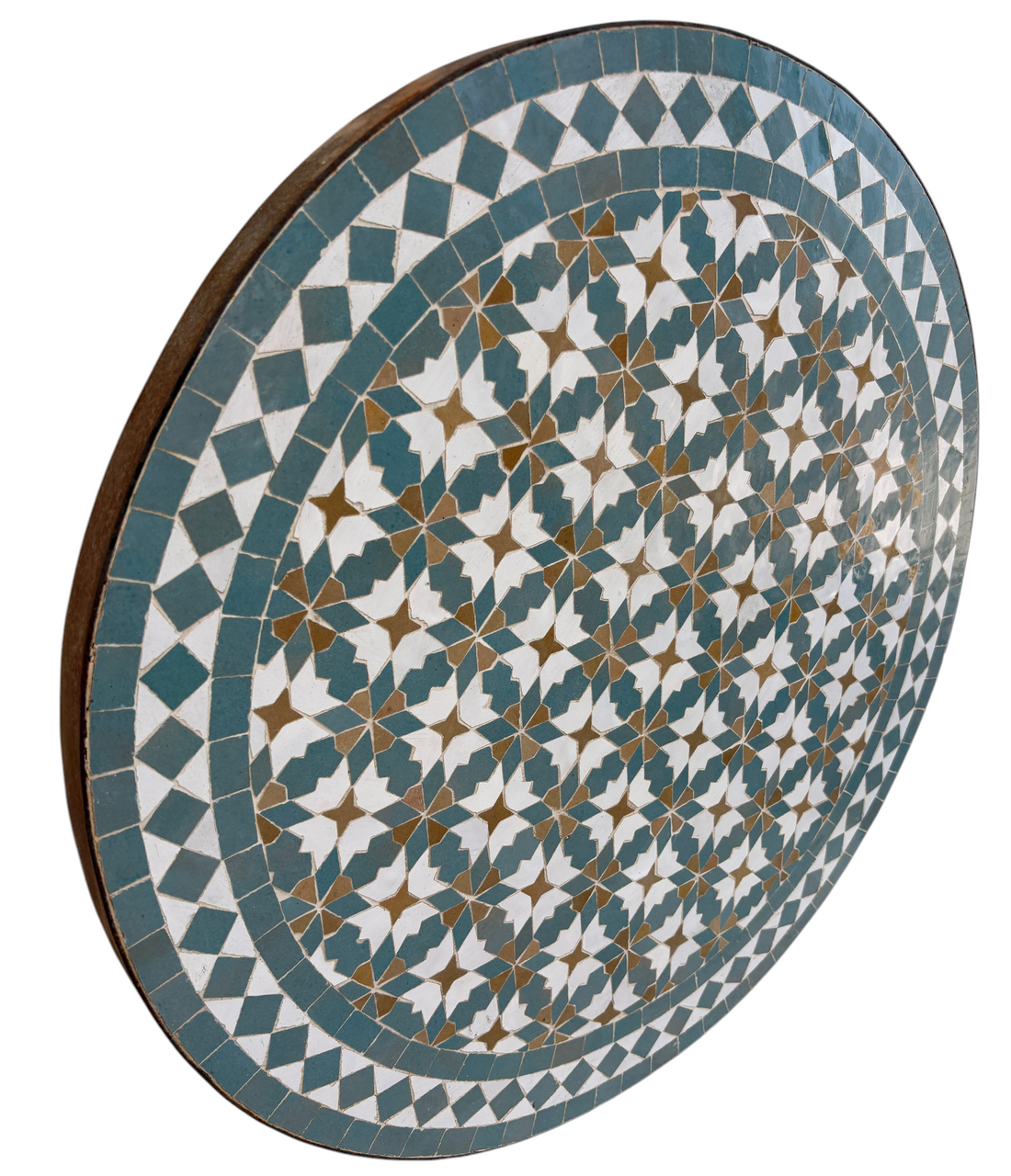 24" Multi Chambray Zellige Mosaic Table Top