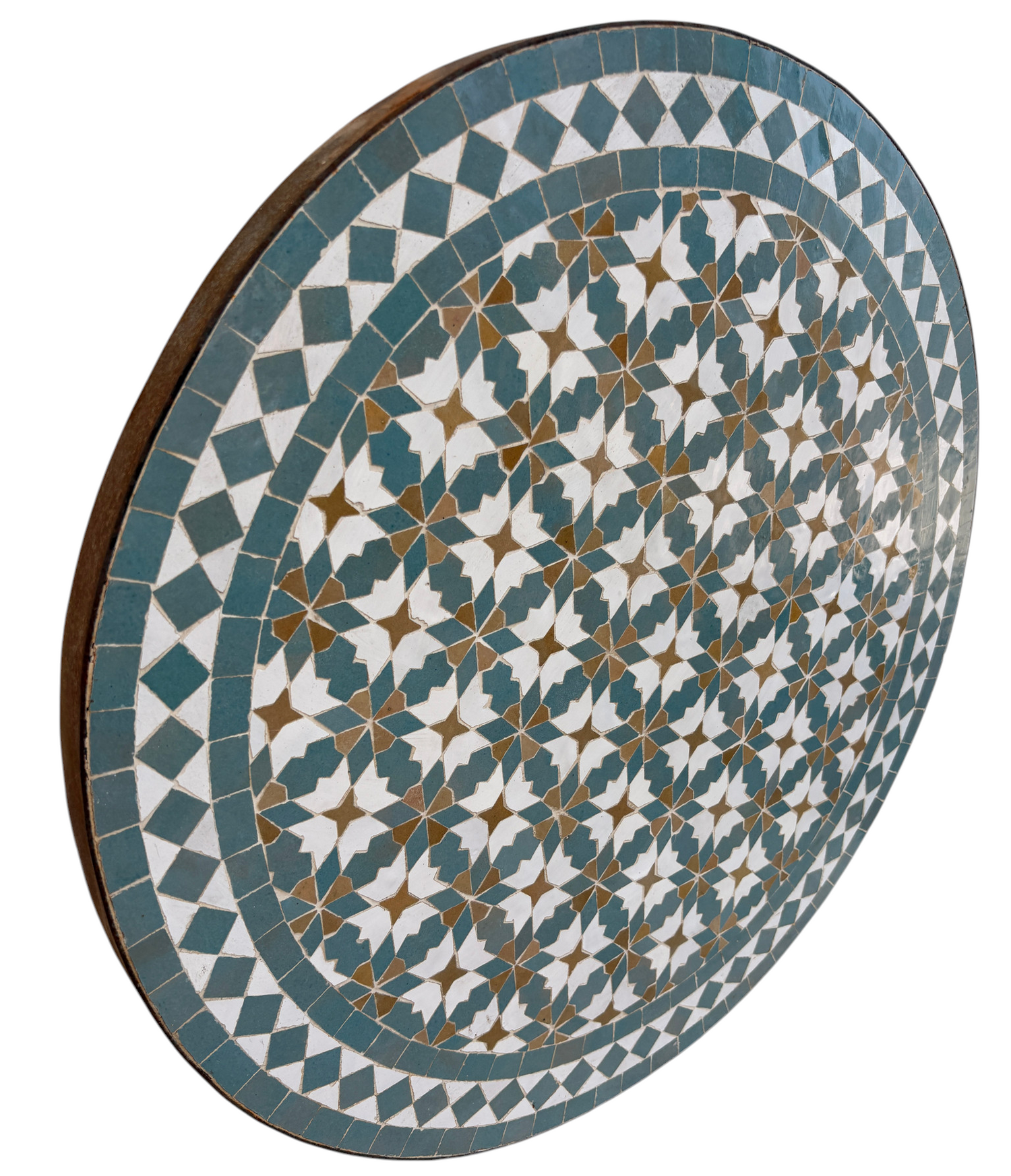24" Multi Chambray Zellige Mosaic Table Top