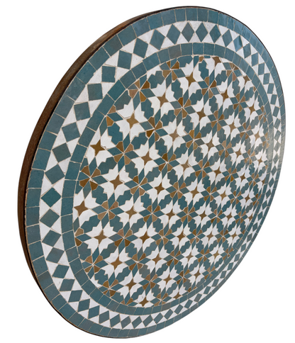 24" Multi Chambray Zellige Mosaic Table Top