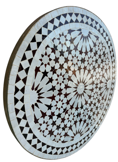 24" Multi Oxblood Zellige Mosaic Table Top