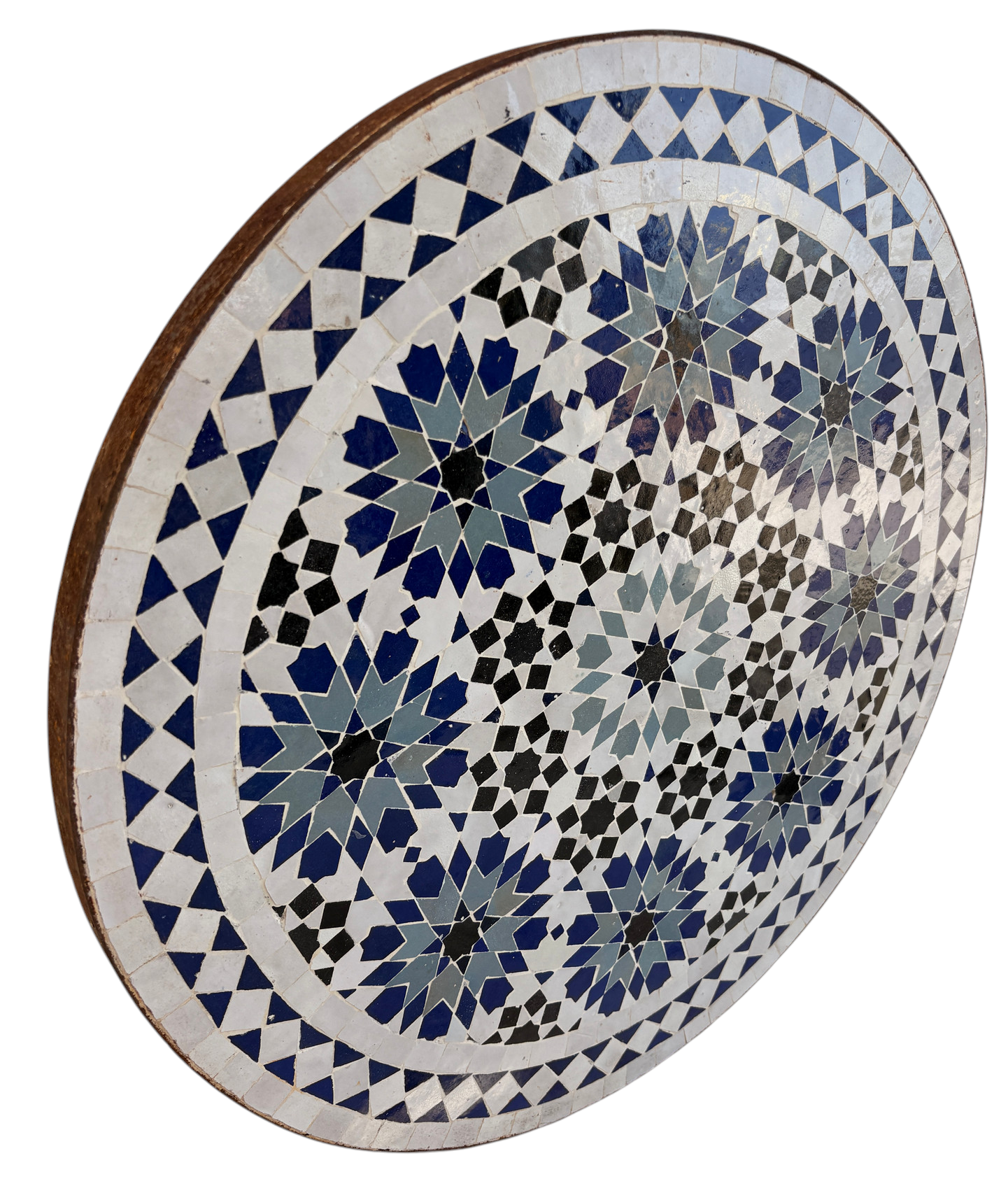 24" Multi Bleu Zellige Mosaic Table Top