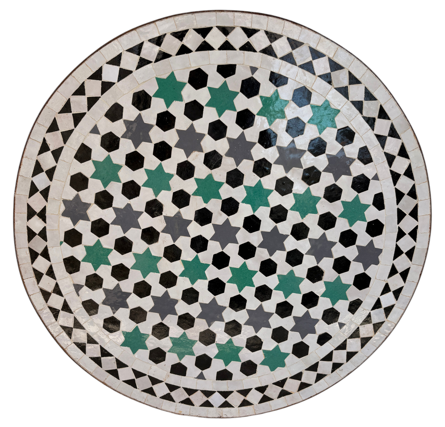24" Multi Noir Zellige Mosaic Table Top