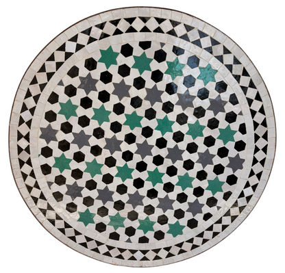 24" Multi Noir Zellige Mosaic Table Top