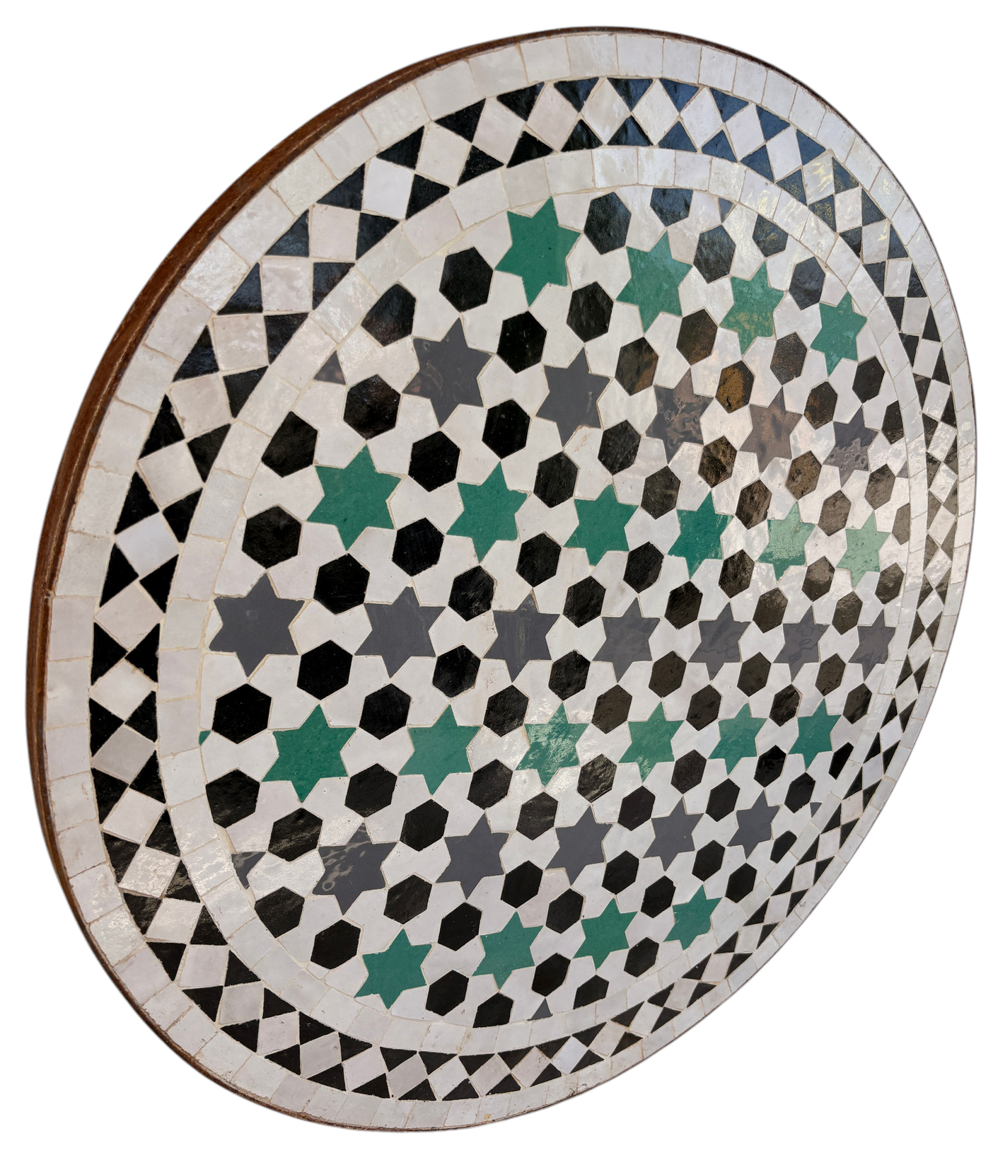 24" Multi Noir Zellige Mosaic Table Top