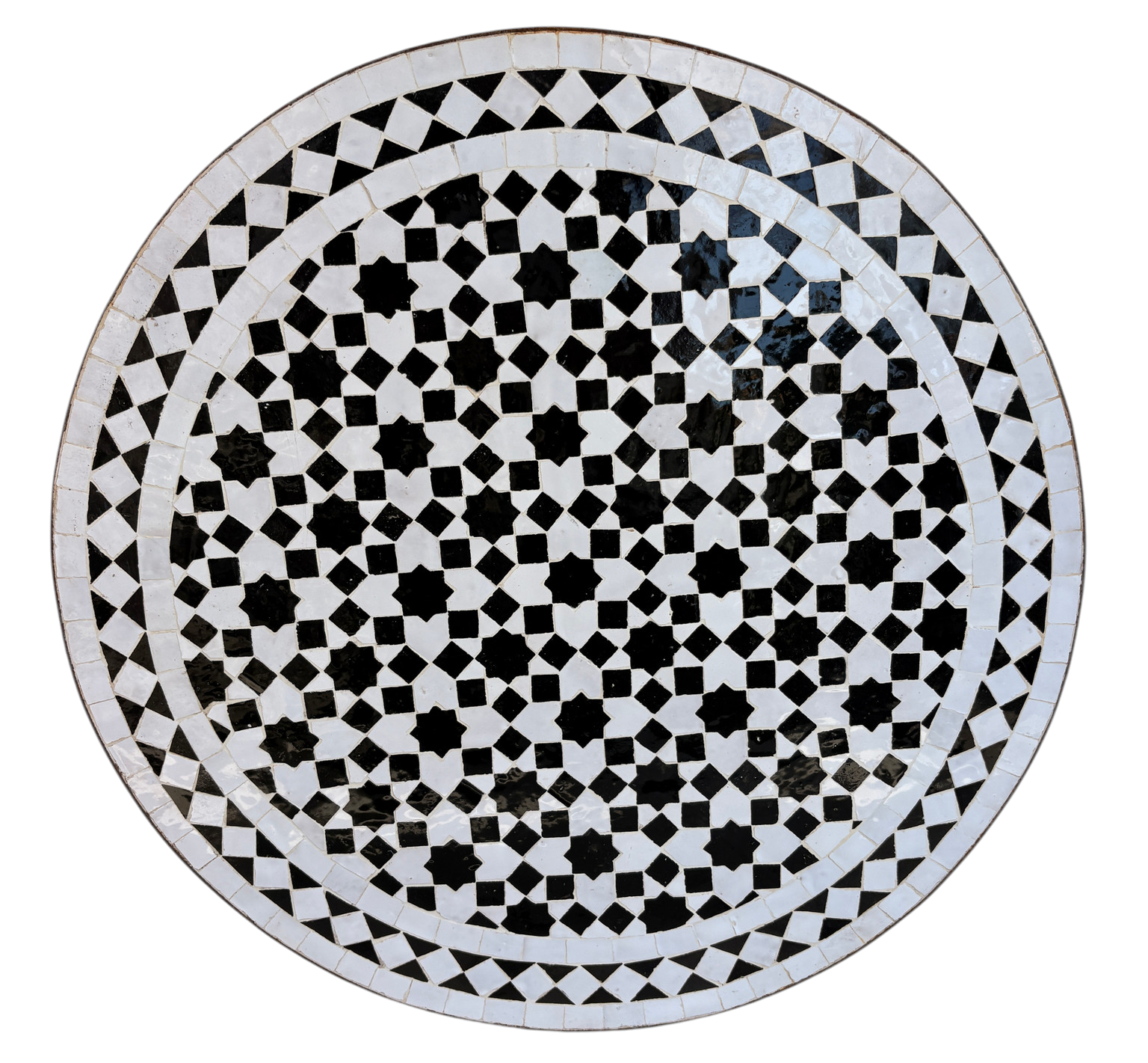 24" Multi Noir Zellige Mosaic Table Top