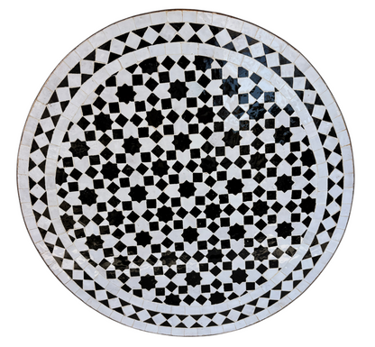 24" Multi Noir Zellige Mosaic Table Top
