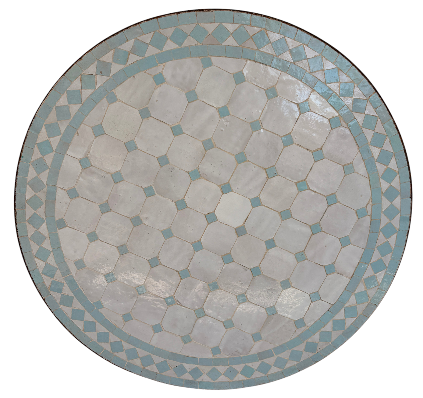24" Multi Chambray Zellige Mosaic Table Top