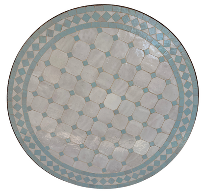 24" Multi Chambray Zellige Mosaic Table Top