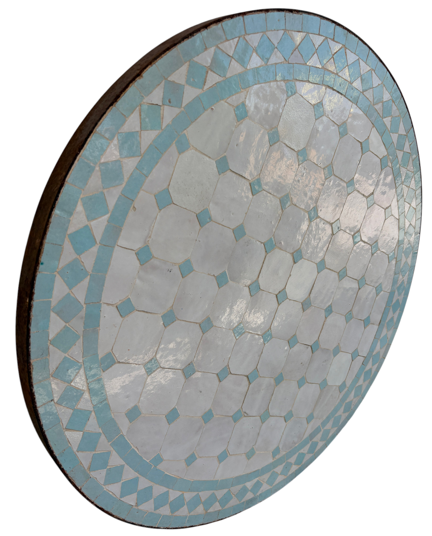 24" Multi Chambray Zellige Mosaic Table Top