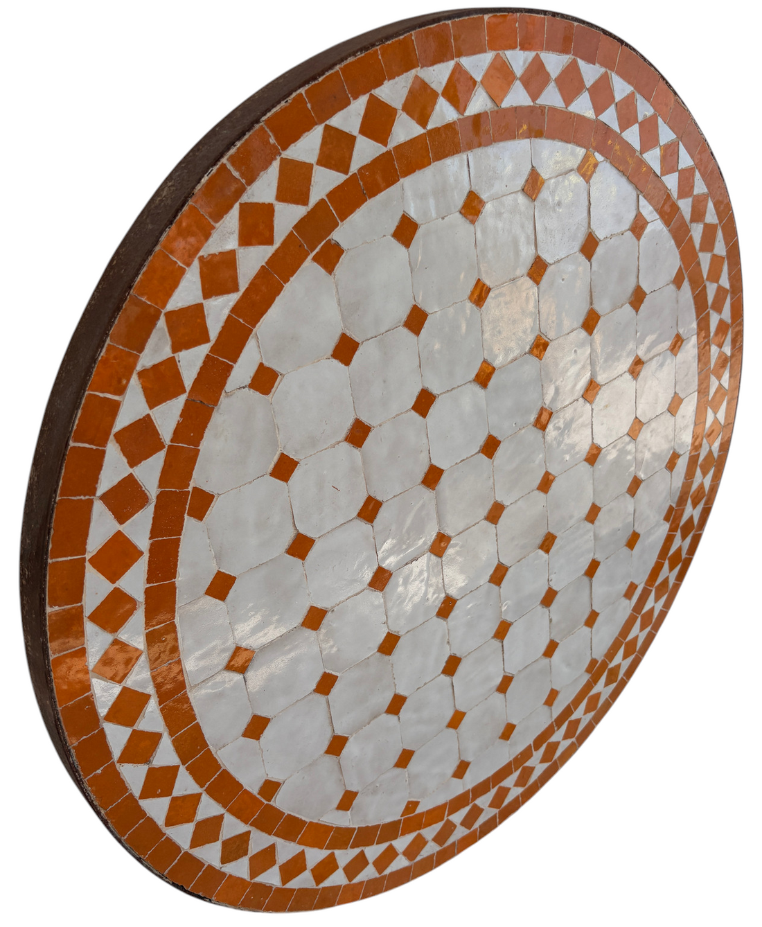 24" Multi Cayenne Zellige Mosaic Table Top