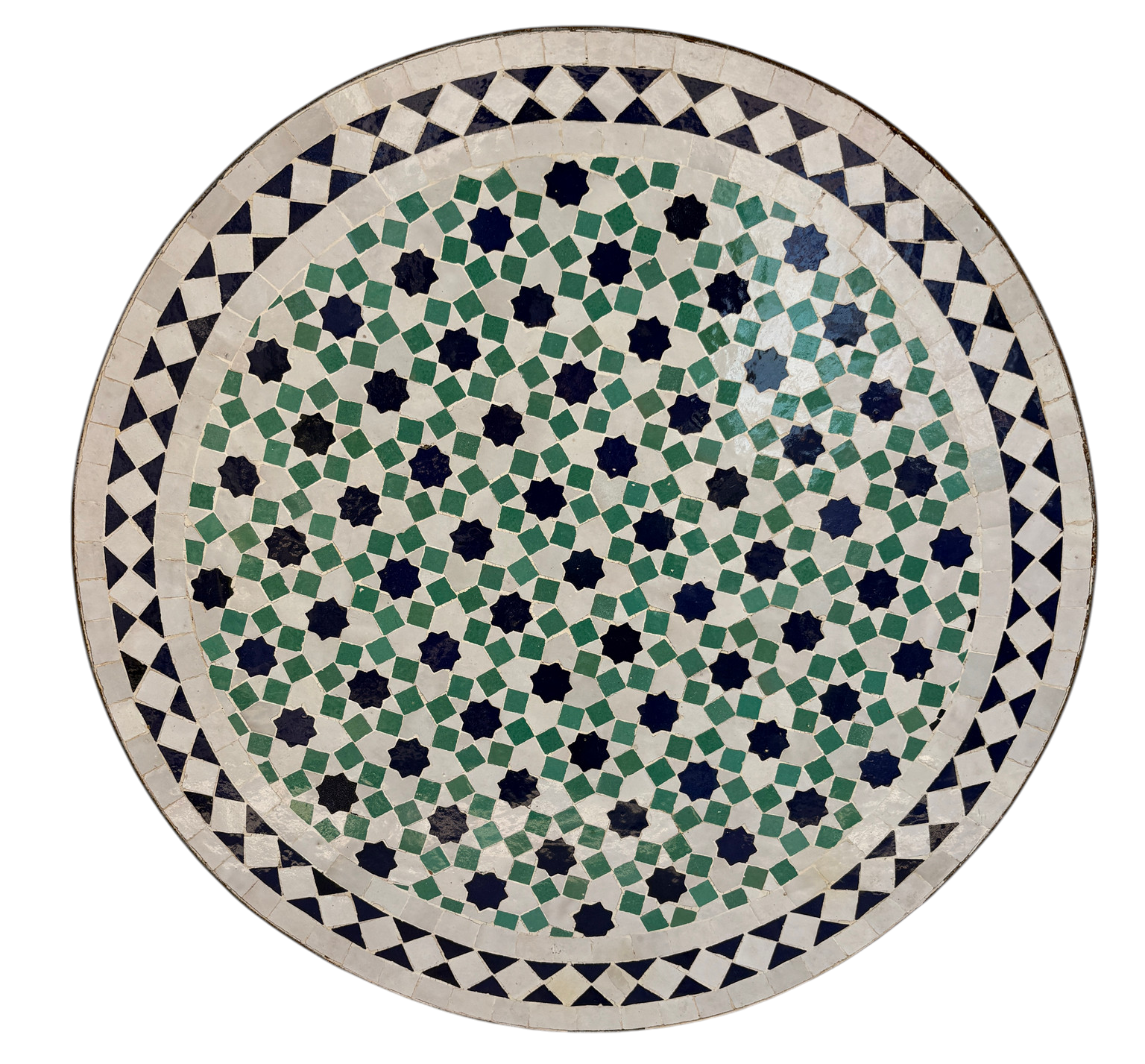 24" Multi Aqua Zellige Mosaic Table Top