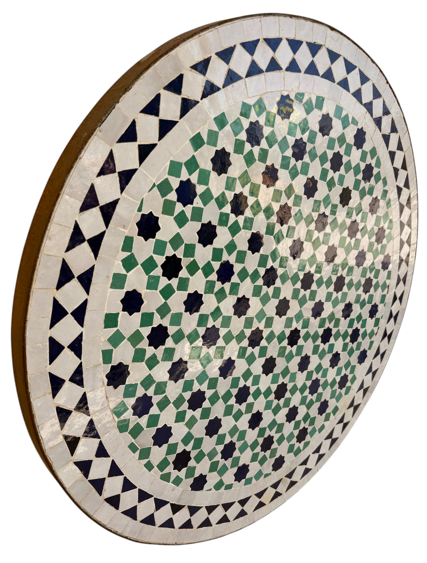 24" Multi Aqua Zellige Mosaic Table Top