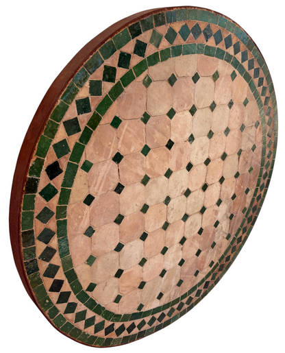 24" Multi Evergreen Zellige Mosaic Table Top