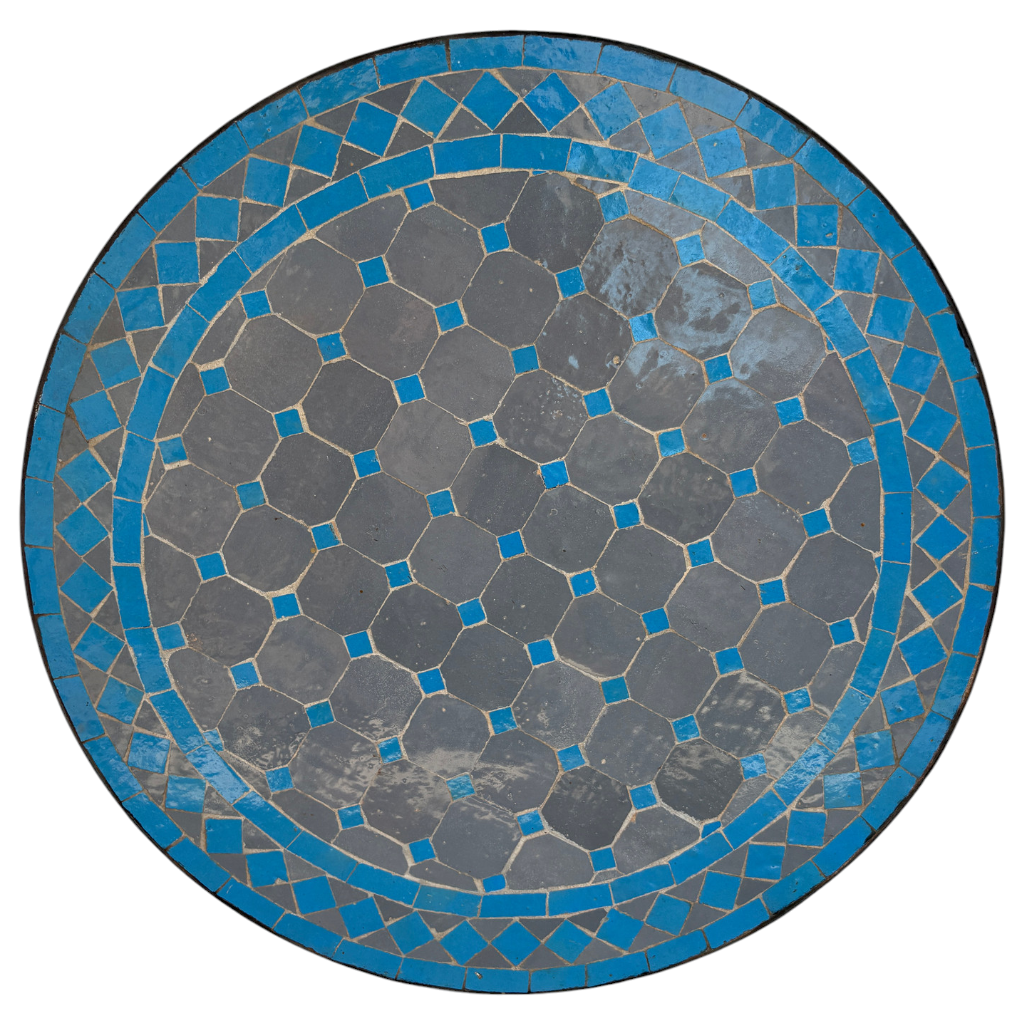 24" Multi Bleu Zellige Mosaic Table Top