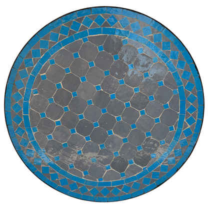 24" Multi Bleu Zellige Mosaic Table Top