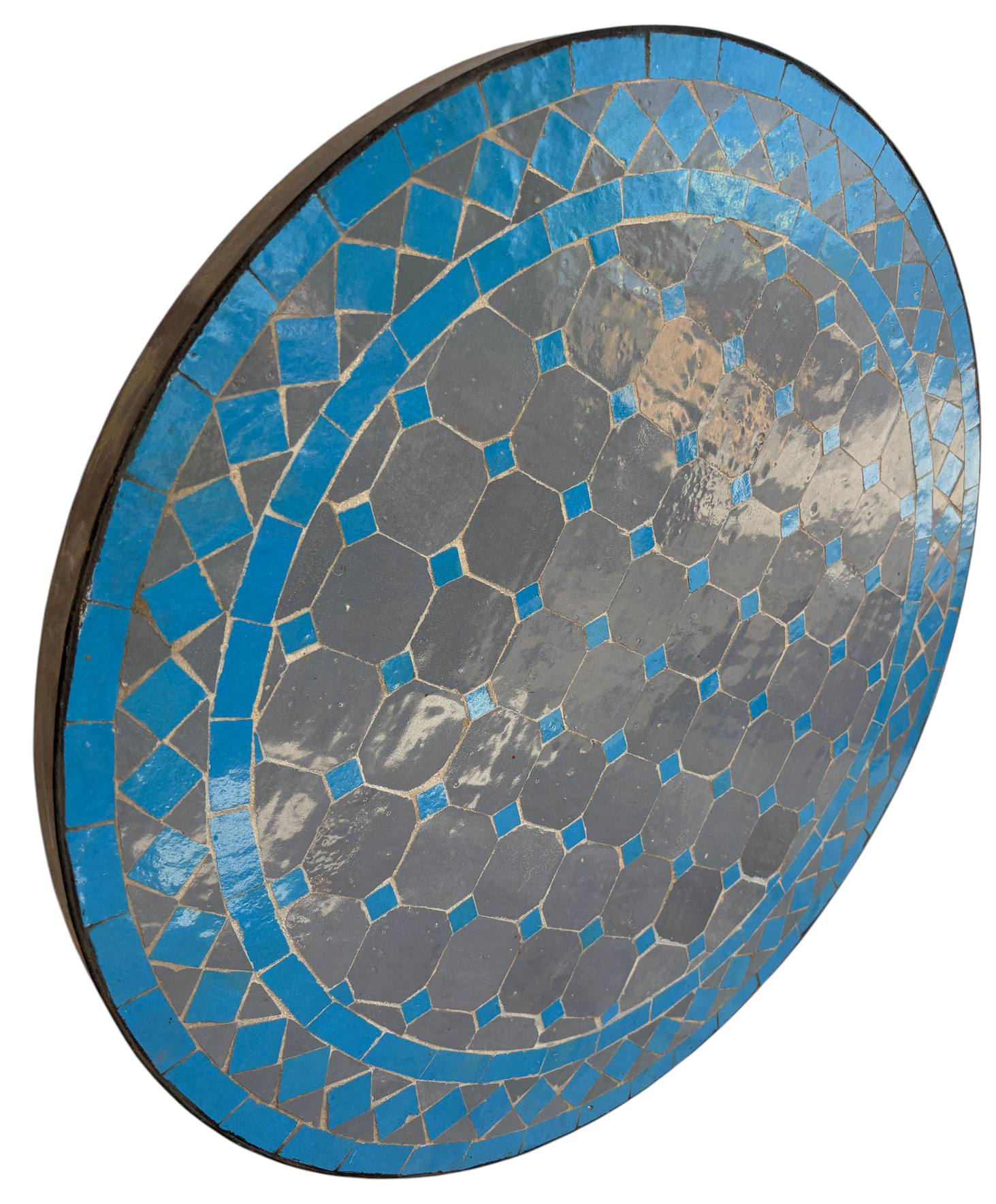 24" Multi Bleu Zellige Mosaic Table Top