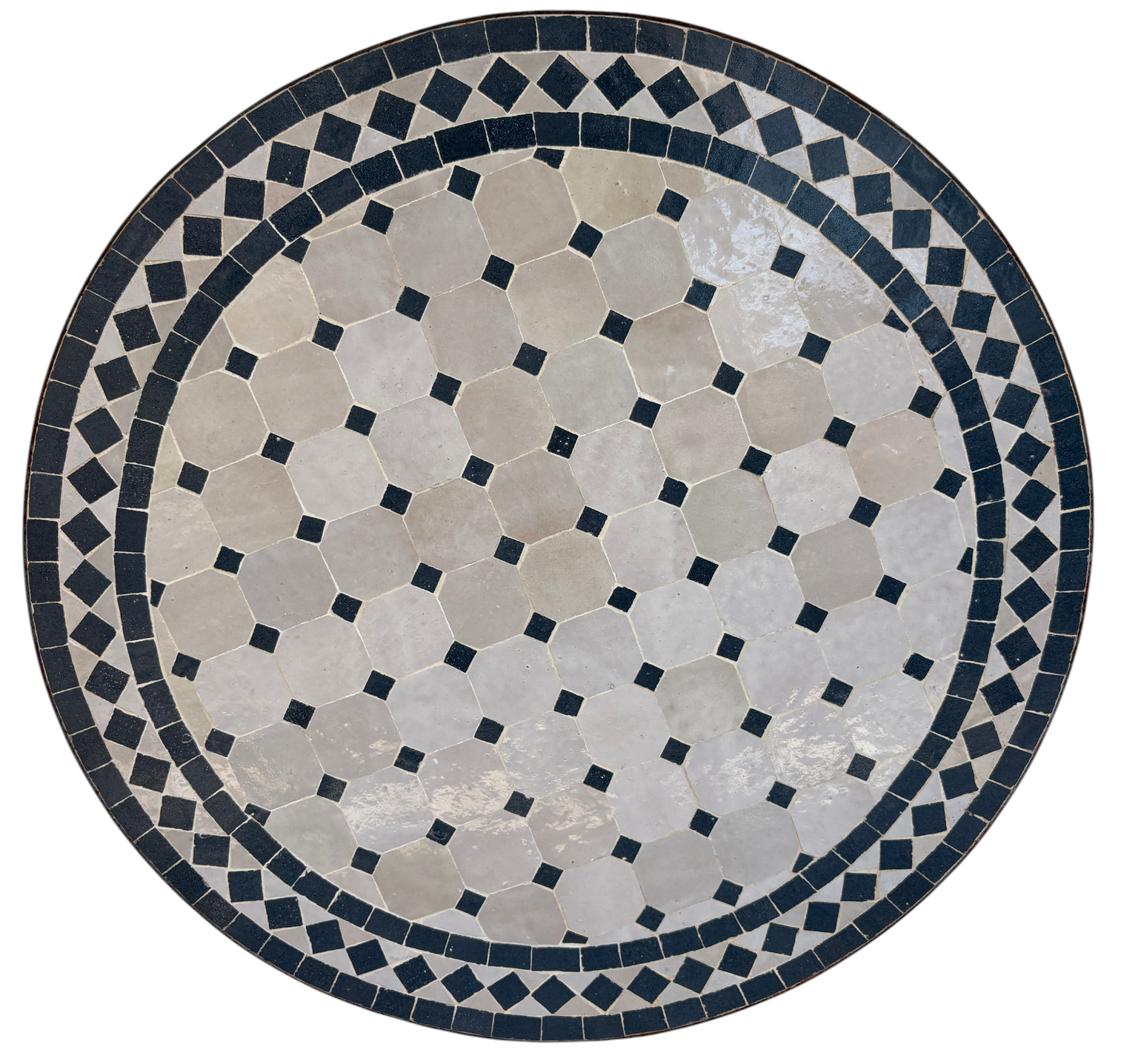 24" Multi Bleu Zellige Mosaic Table Top
