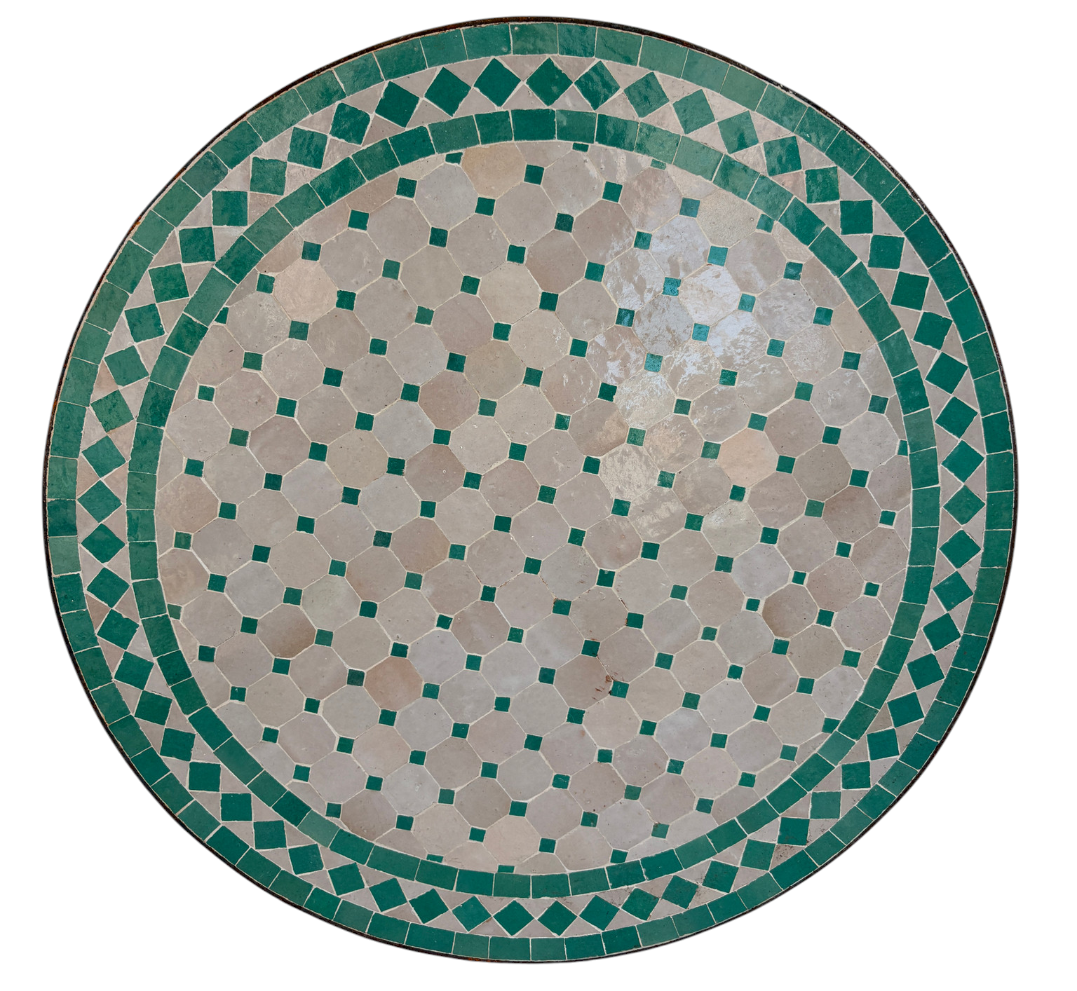 24" Multi Aqua Zellige Mosaic Table Top
