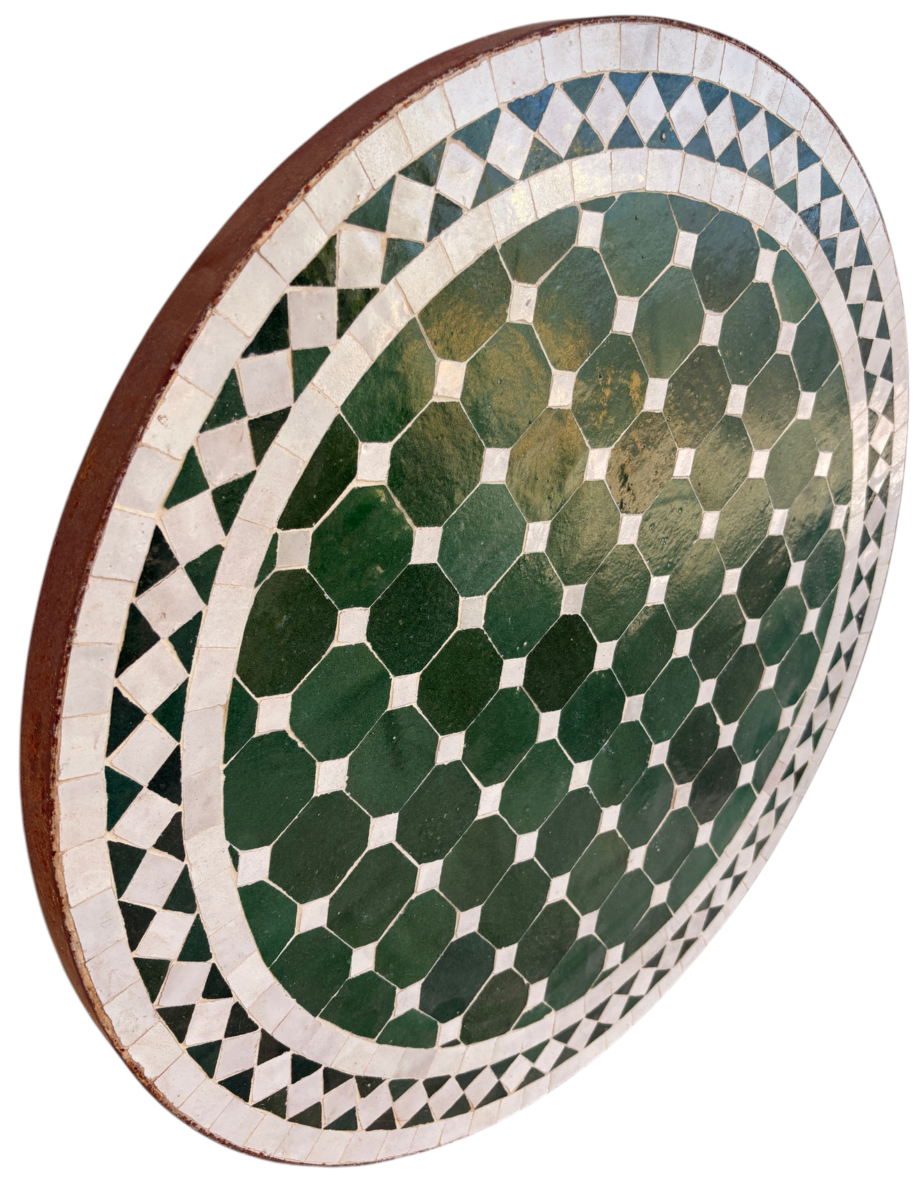 24" Multi Evergreen Zellige Mosaic Table Top