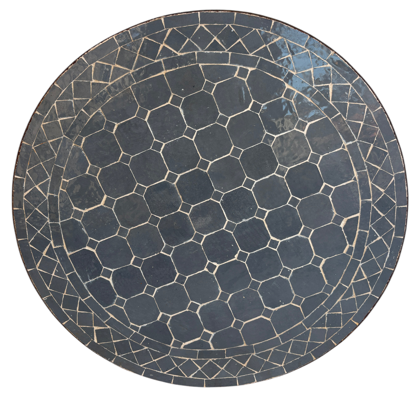 24" Multi Gris Zellige Mosaic Table Top