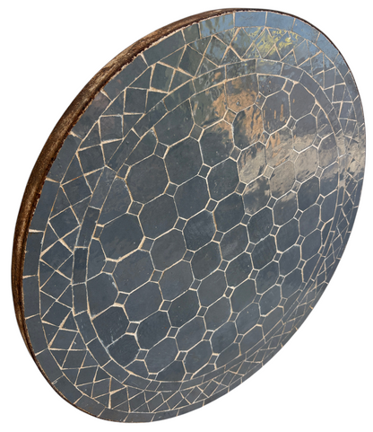 24" Multi Gris Zellige Mosaic Table Top