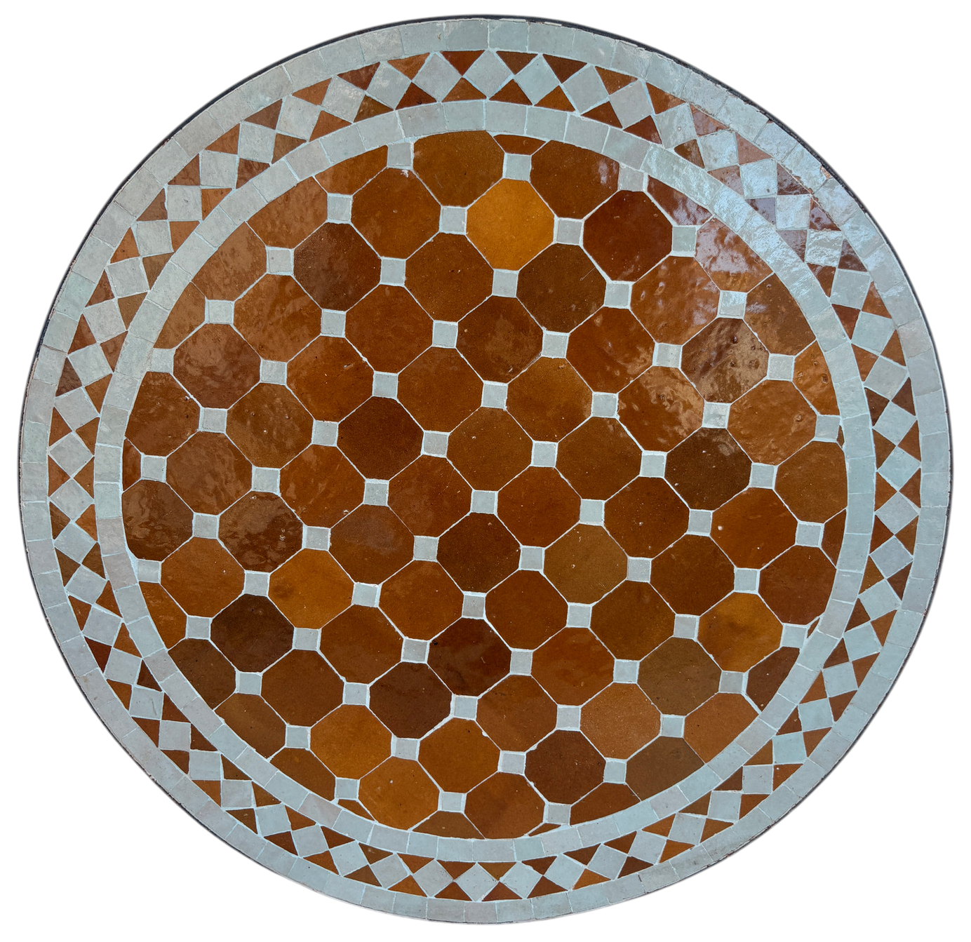 24" Multi Caramel Zellige Mosaic Table Top