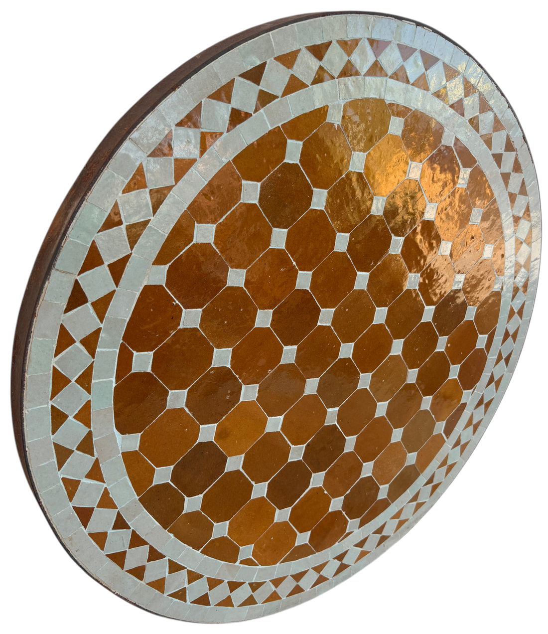 24" Multi Caramel Zellige Mosaic Table Top