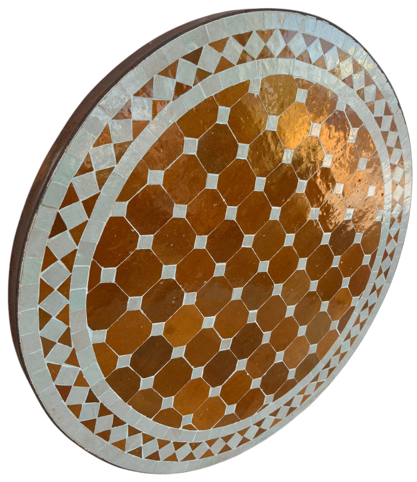 24" Multi Caramel Zellige Mosaic Table Top