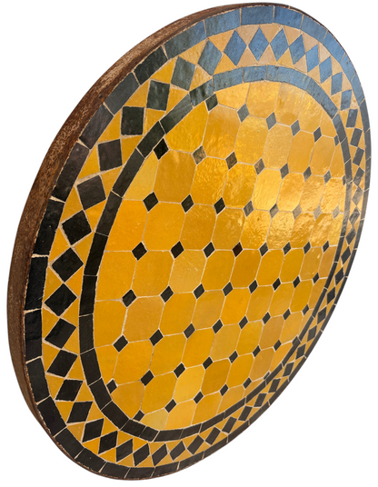 24" Multi Sunflower Zellige Mosaic Table Top