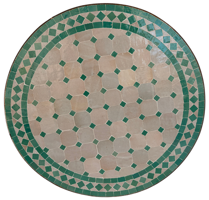 24" Multi Aqua Zellige Mosaic Table Top