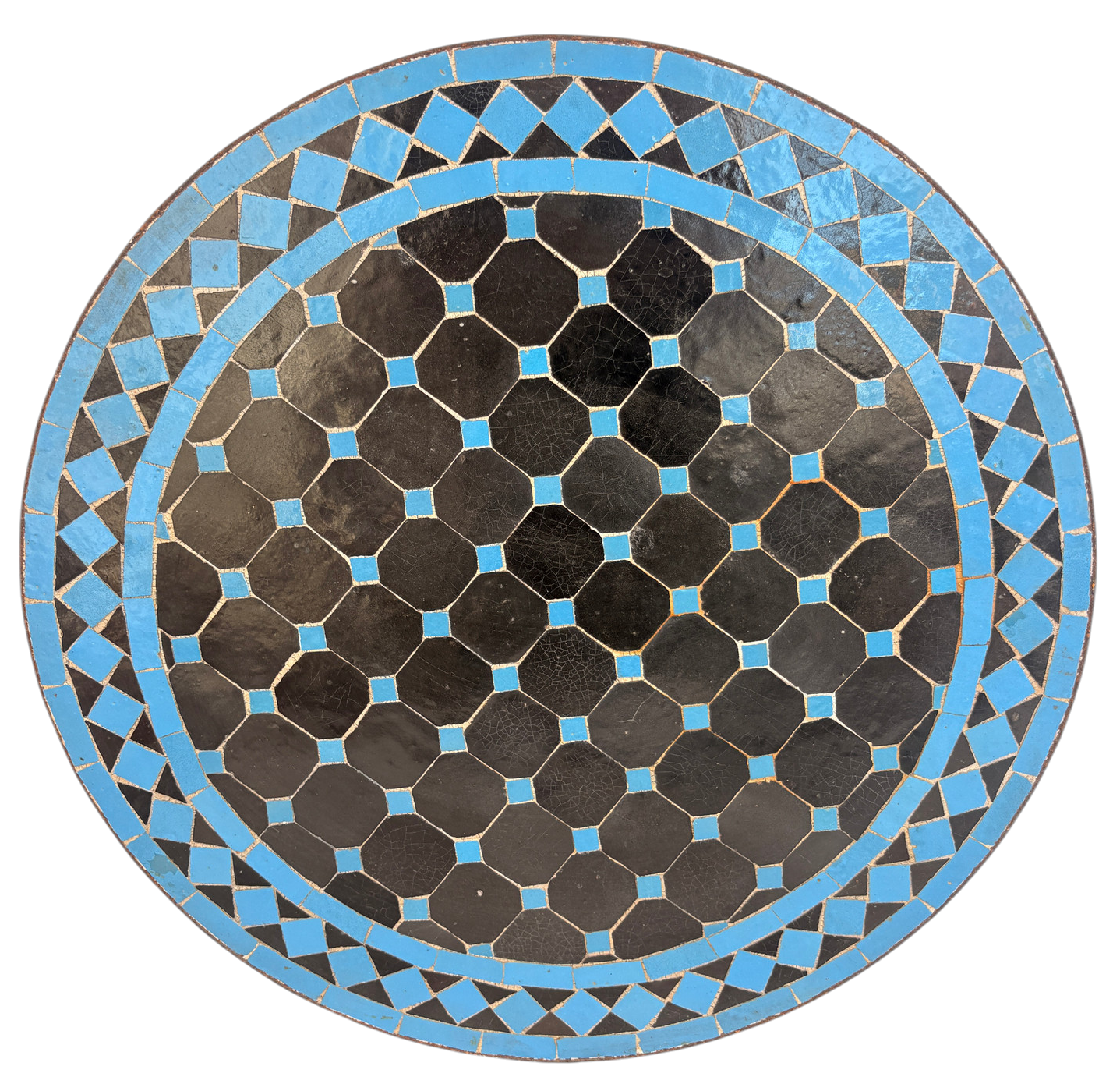 24" Multi Noir Zellige Mosaic Table Top