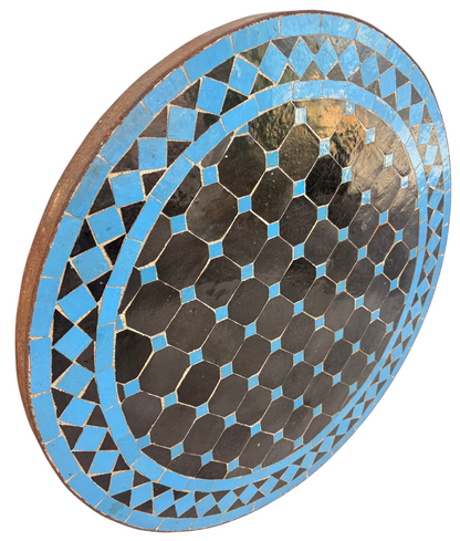 24" Multi Noir Zellige Mosaic Table Top