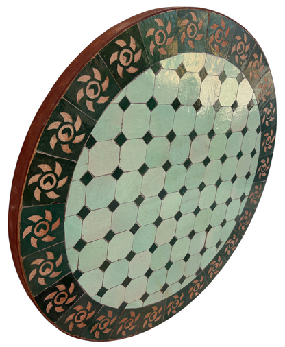 24" Multi Pistachio Zellige Mosaic Table Top
