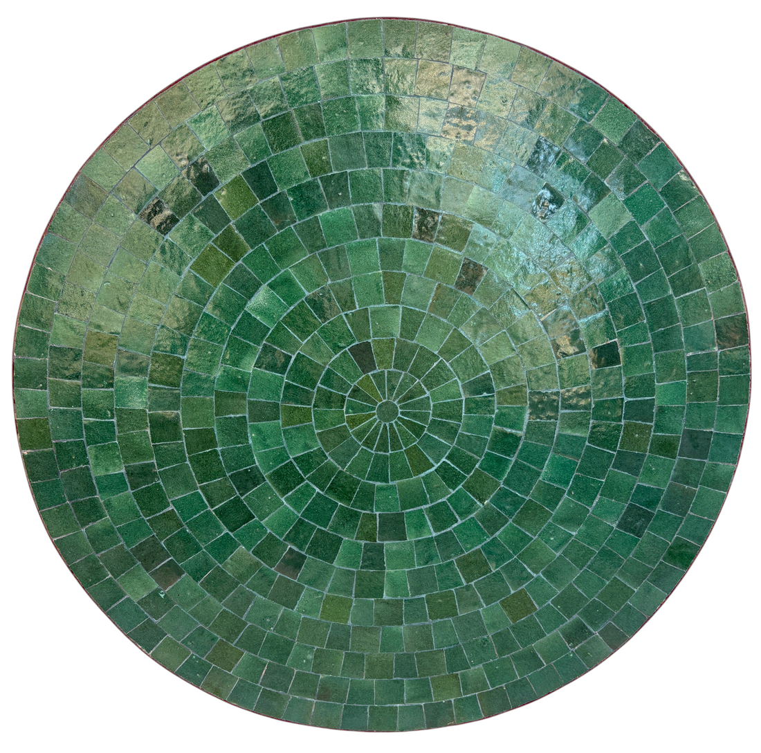 32" Evergreen Zellige Mosaic Table Top